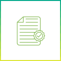 Document icon with a checkmark badge.